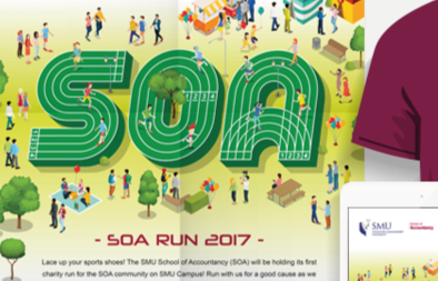 SMU School of Accountancy Run 2017 Campaign Poster, EDM and T-shirt Design