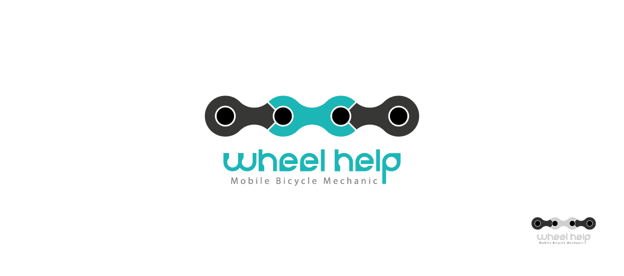 brand logo design bicycle repair wheelhelp