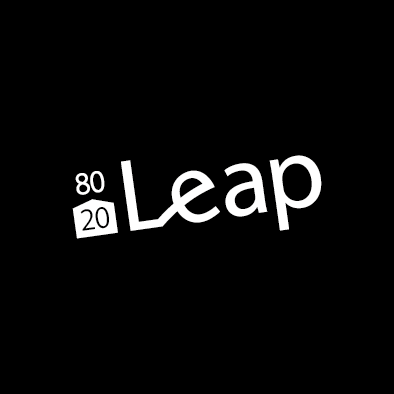 leap logo jump white