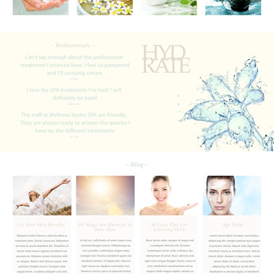 wellness hydro spa website testimonials