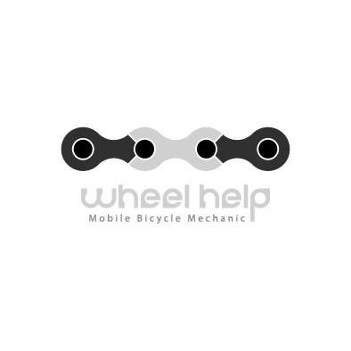 wheelhelp logo bicycle chain wrench greyscale