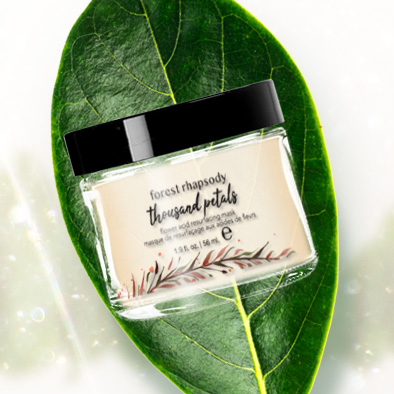 forest rhapsody skincare product label thousand petals