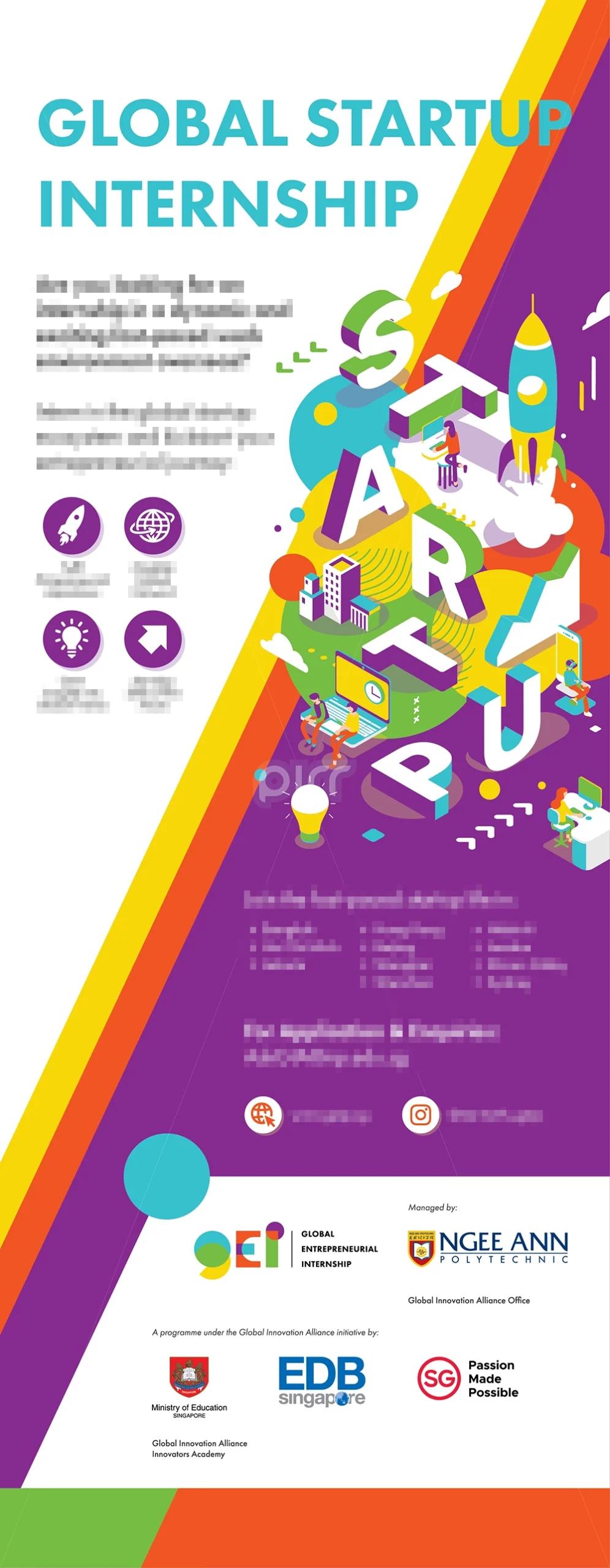 gei student publicity pull up banner design