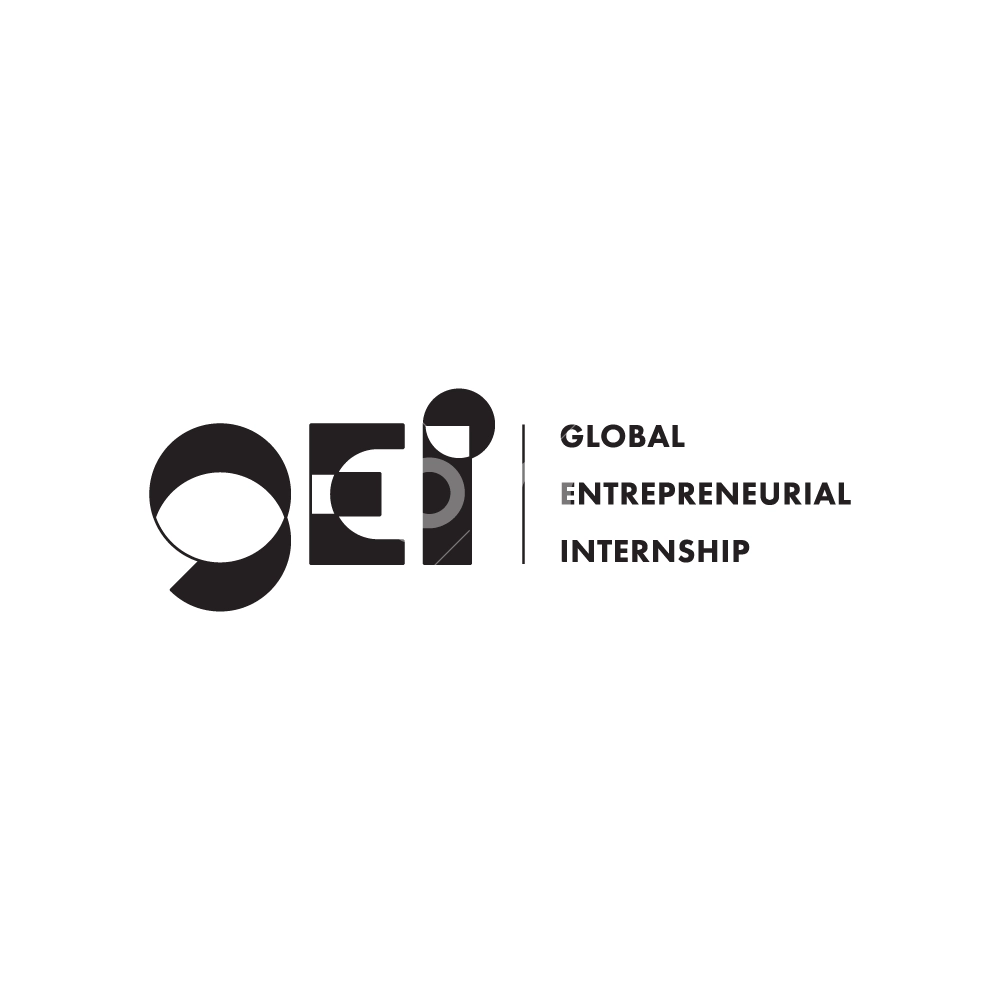 global entrepreneurial internship logo design black horizontal