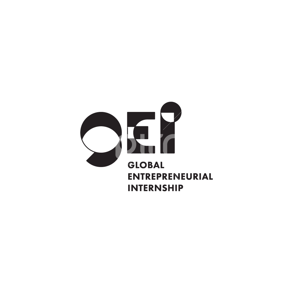 global entrepreneurial internship logo design black vertical