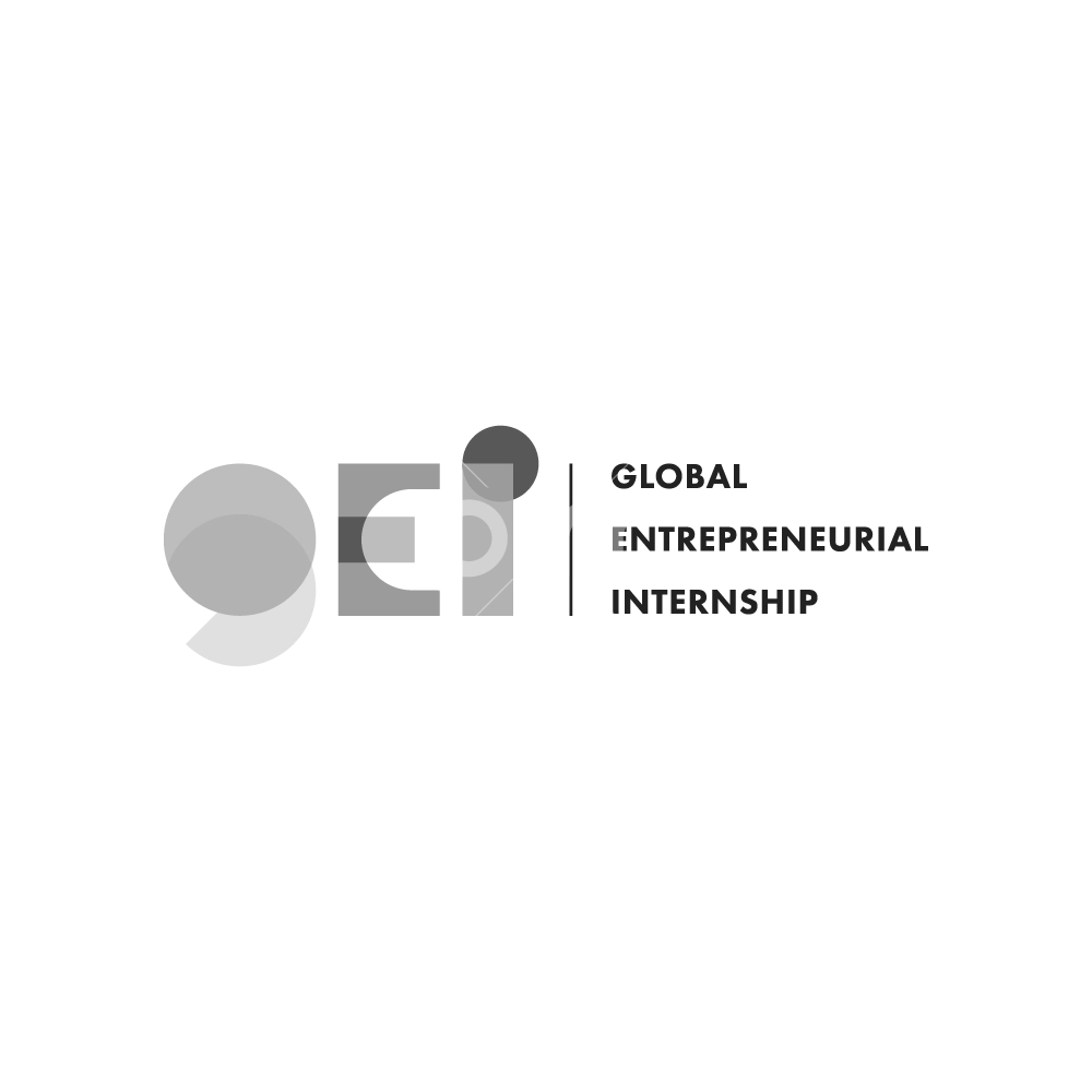 global entrepreneurial internship logo design greyscale horizontal