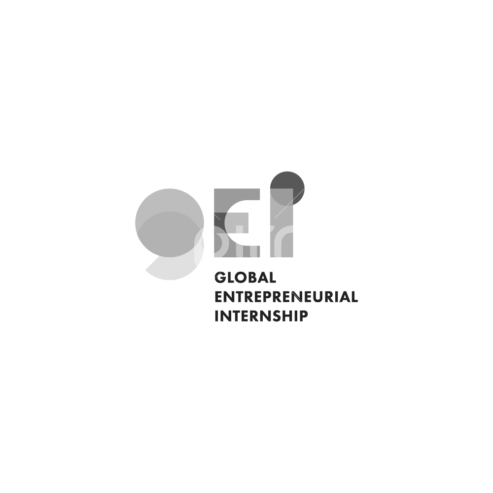 global entrepreneurial internship logo design greyscale vertical