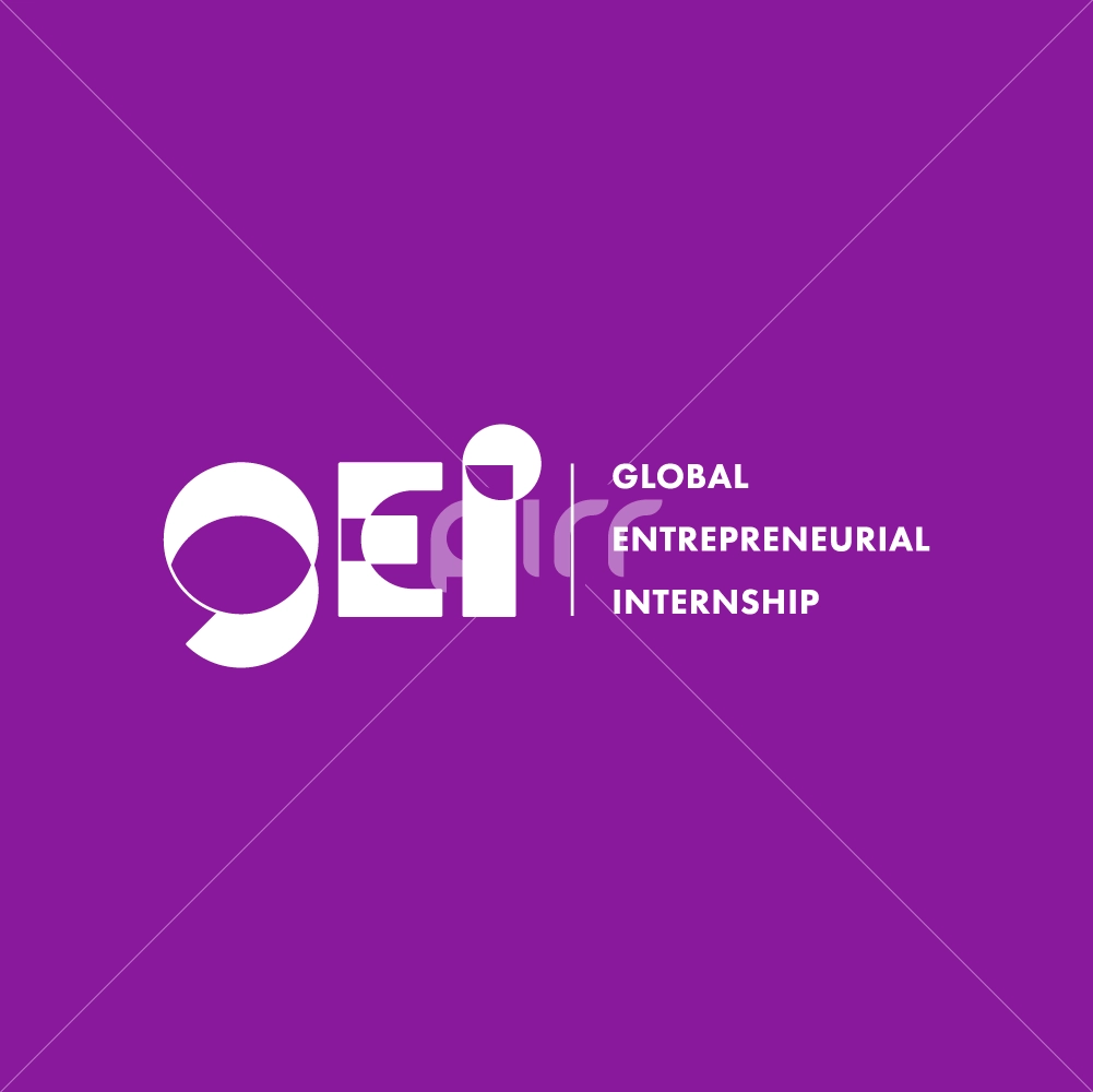 global entrepreneurial internship logo design white horizontal