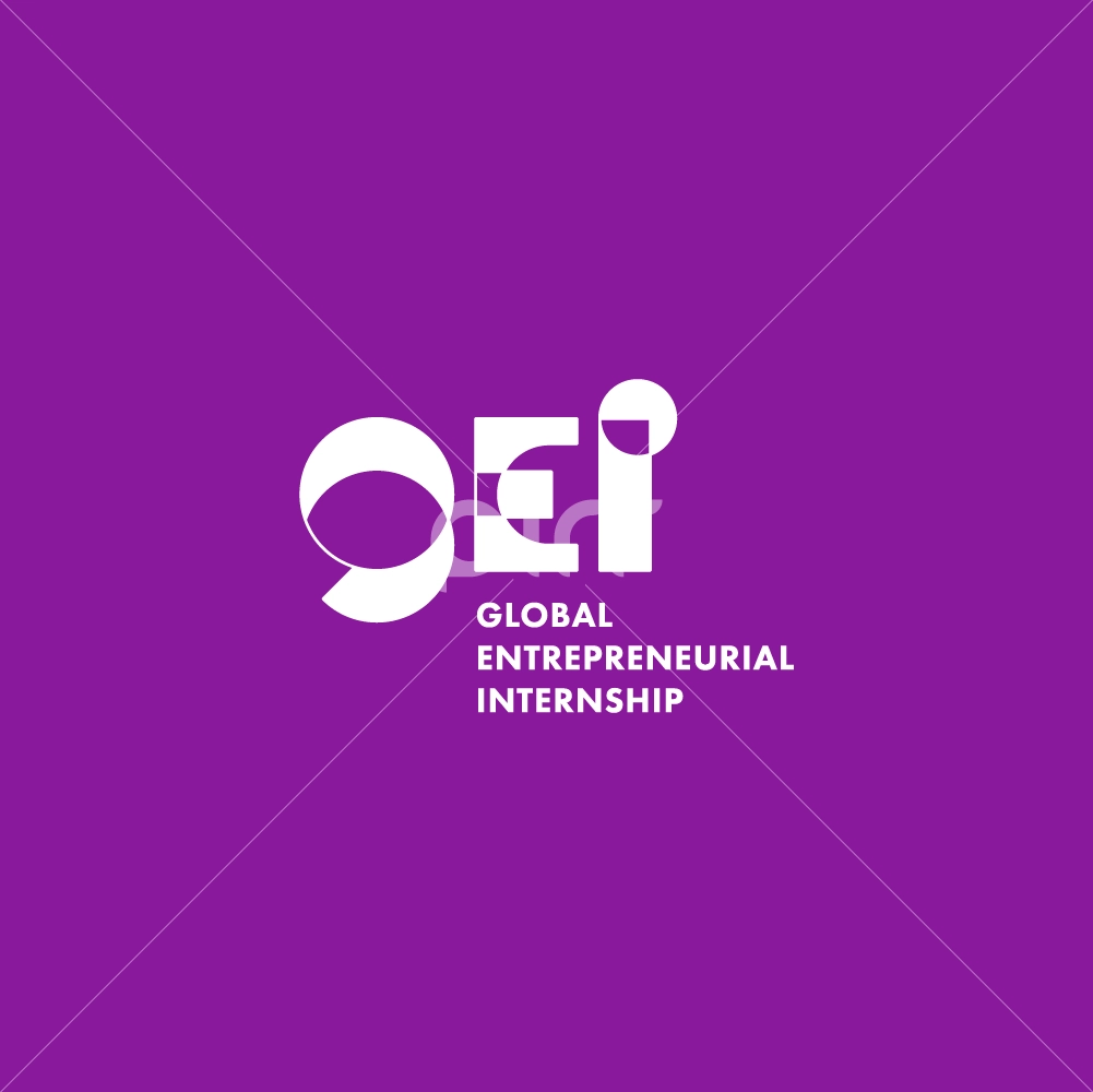 global entrepreneurial internship logo design white vertical